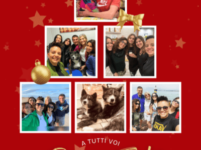 Red And Gold Simple Christmas Photo Collage
