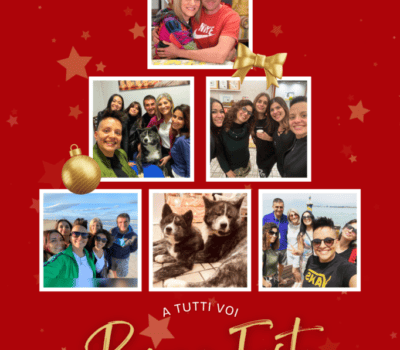 Red And Gold Simple Christmas Photo Collage