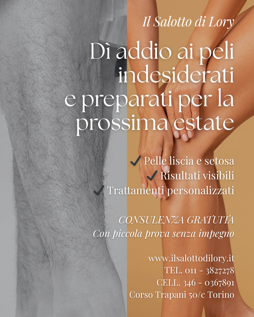 Nero e Bronzo Moderno Epilazione Post Instagram